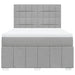 Pat box spring cu saltea, gri deschis, 140x190 cm, textil - WALTI WALTI