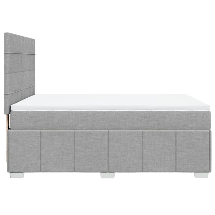 Pat box spring cu saltea, gri deschis, 140x190 cm, textil - WALTI WALTI