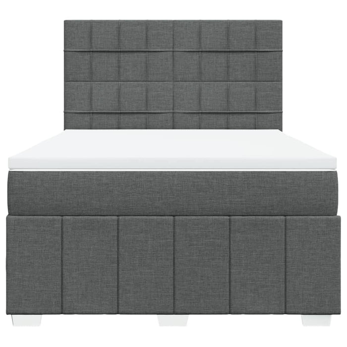 Pat box spring cu saltea, gri închis, 140x190 cm, textil - WALTI WALTI