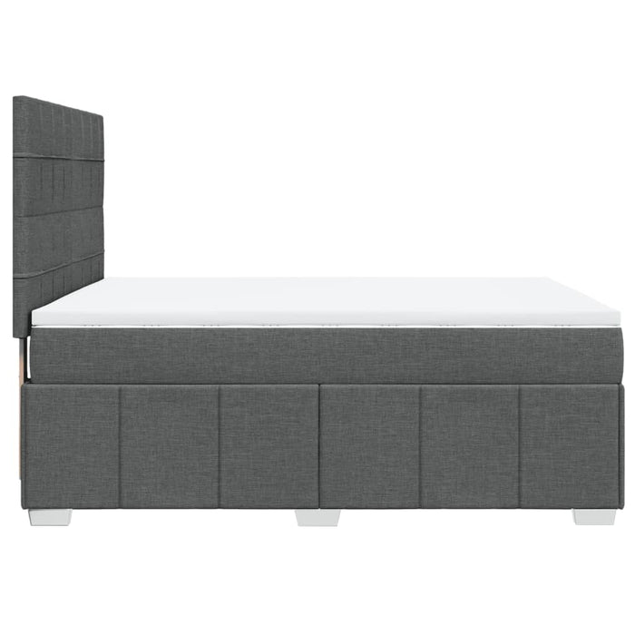 Pat box spring cu saltea, gri închis, 140x190 cm, textil - WALTI WALTI