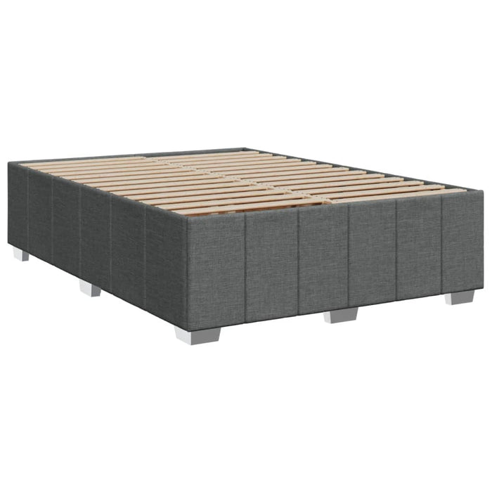 Pat box spring cu saltea, gri închis, 140x190 cm, textil - WALTI WALTI