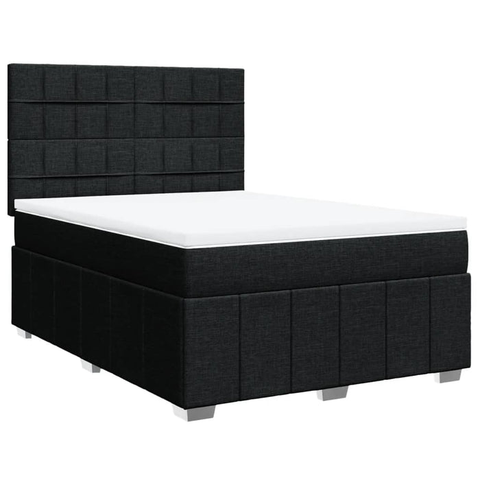 Pat box spring cu saltea, negru, 140x190 cm, textil - WALTI WALTI