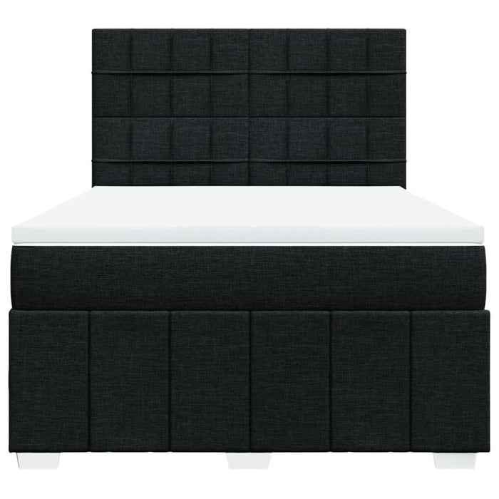 Pat box spring cu saltea, negru, 140x190 cm, textil - WALTI WALTI