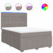 Pat box spring cu saltea, gri taupe, 140x200 cm, textil - WALTI WALTI