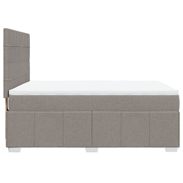 Pat box spring cu saltea, gri taupe, 140x200 cm, textil - WALTI WALTI