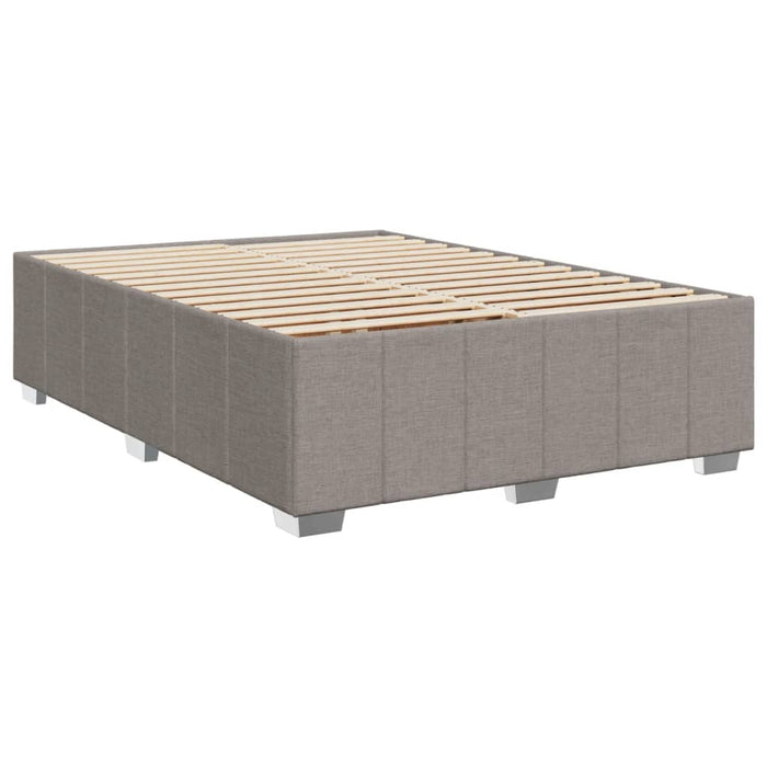 Pat box spring cu saltea, gri taupe, 140x200 cm, textil - WALTI WALTI