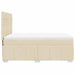 Pat box spring cu saltea, crem, 140x200 cm, textil - WALTI WALTI