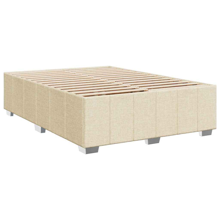 Pat box spring cu saltea, crem, 140x200 cm, textil - WALTI WALTI