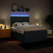Pat box spring cu saltea, albastru, 140x200 cm, textil - WALTI WALTI