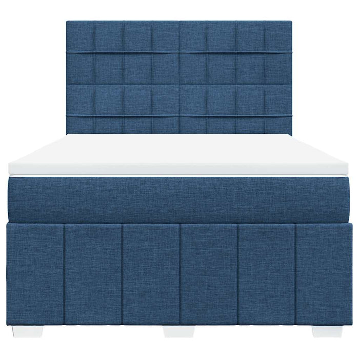 Pat box spring cu saltea, albastru, 140x200 cm, textil - WALTI WALTI