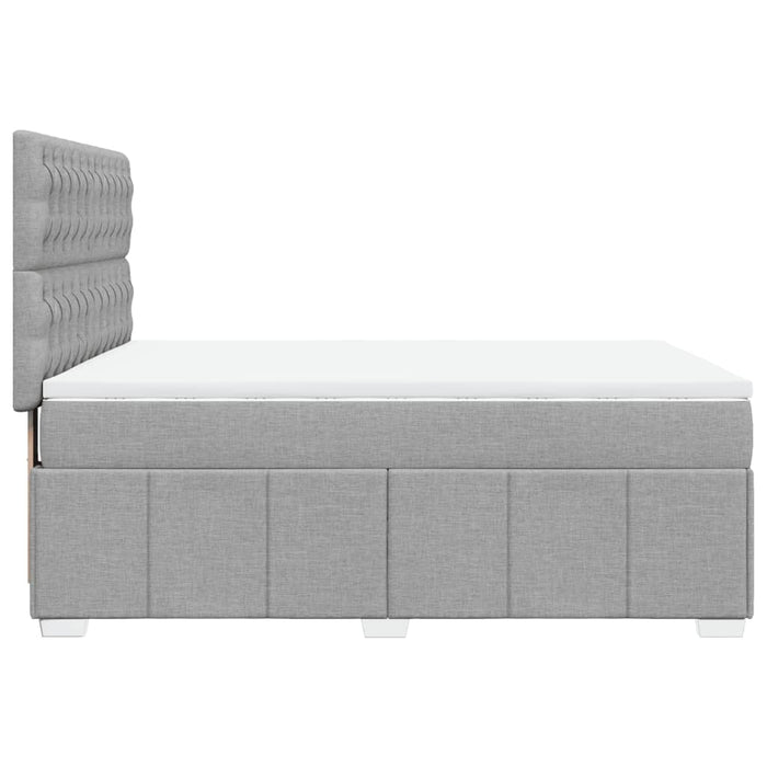 Pat box spring cu saltea, gri deschis, 140x190 cm, textil - WALTI WALTI