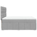 Pat box spring cu saltea, gri deschis, 140x190 cm, textil - WALTI WALTI