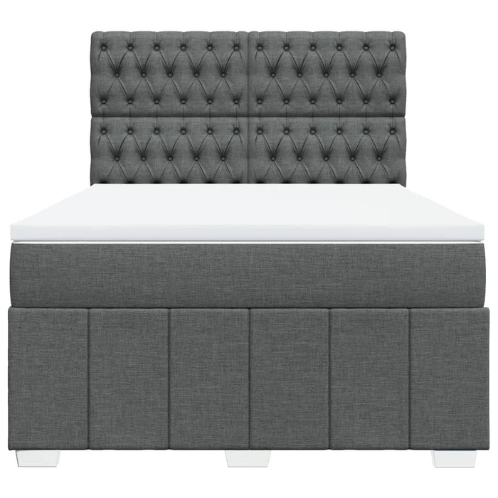 Pat box spring cu saltea, gri închis, 140x190 cm, textil - WALTI WALTI
