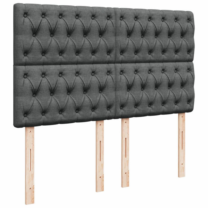 Pat box spring cu saltea, gri închis, 140x190 cm, textil - WALTI WALTI