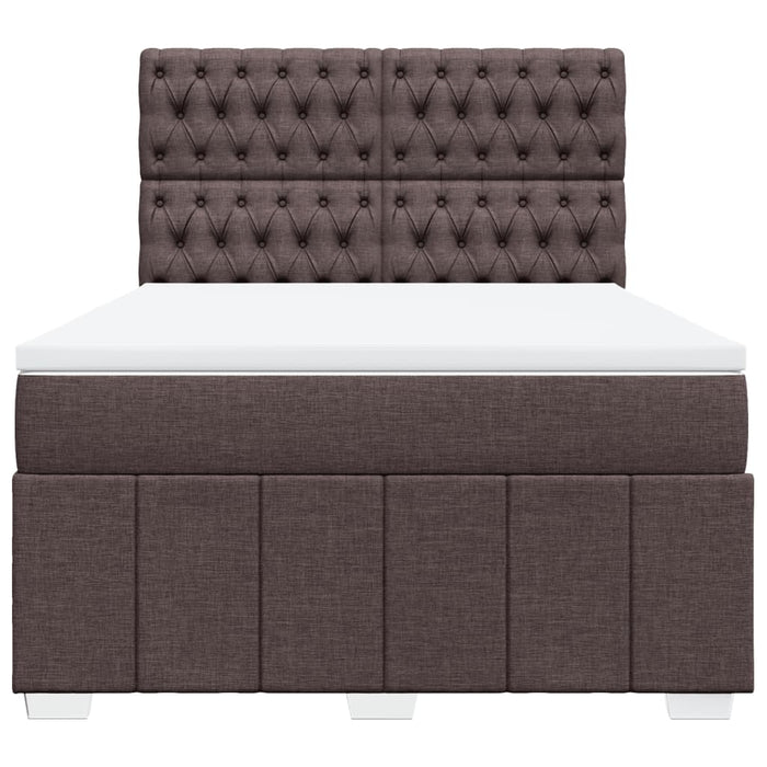 Pat box spring cu saltea, maro închis, 140x200 cm, textil - WALTI WALTI