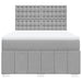 Pat box spring cu saltea, gri deschis, 140x190 cm, textil - WALTI WALTI