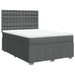 Pat box spring cu saltea, gri închis, 140x190 cm, textil - WALTI WALTI