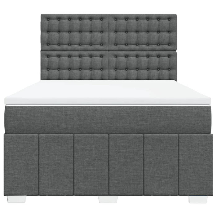 Pat box spring cu saltea, gri închis, 140x190 cm, textil - WALTI WALTI