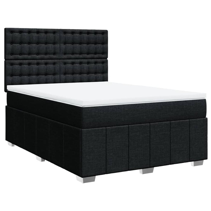 Pat box spring cu saltea, negru, 140x190 cm, textil - WALTI WALTI