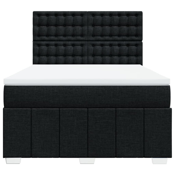 Pat box spring cu saltea, negru, 140x190 cm, textil - WALTI WALTI