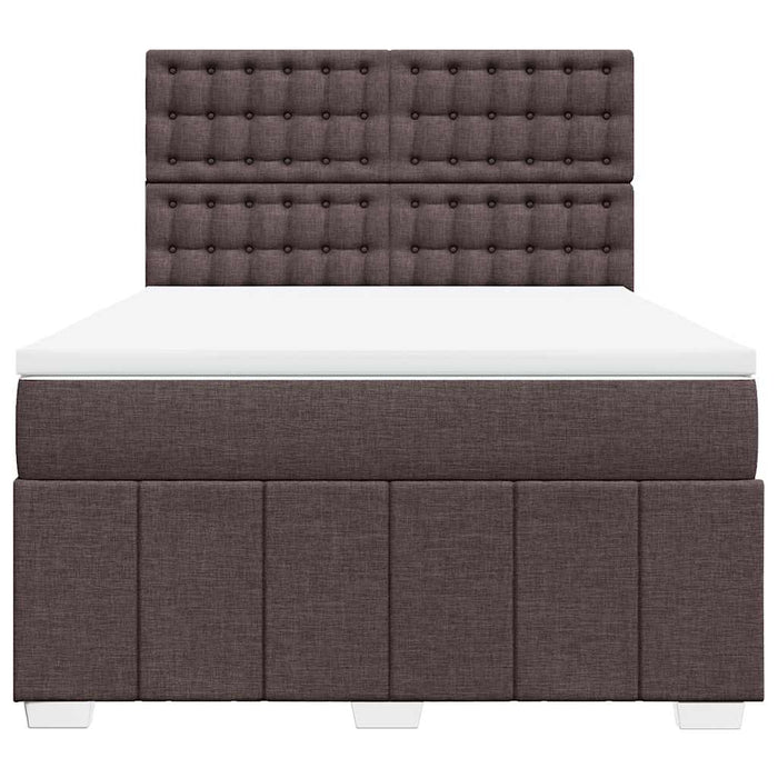 Pat box spring cu saltea, maro închis, 140x200 cm, textil - WALTI WALTI