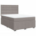Pat box spring cu saltea, gri taupe, 140x200 cm, textil - WALTI WALTI