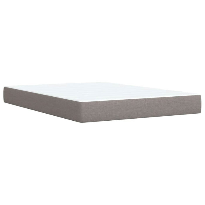Pat box spring cu saltea, gri taupe, 140x200 cm, textil - WALTI WALTI