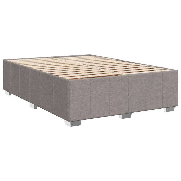 Pat box spring cu saltea, gri taupe, 140x200 cm, textil - WALTI WALTI