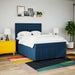 Pat box spring cu saltea, albastru, 140x200 cm, textil - WALTI WALTI