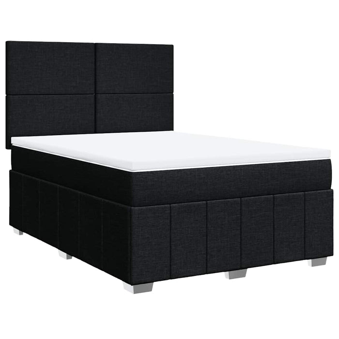Pat box spring cu saltea, negru, 140x200 cm, textil - WALTI WALTI