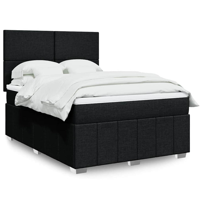 Pat box spring cu saltea, negru, 140x200 cm, textil - WALTI WALTI