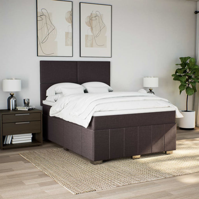 Pat continental cu saltea, maro închis, 140x200 cm, textil - WALTI WALTI