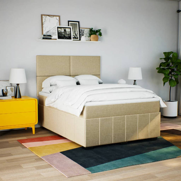 Pat continental cu saltea, crem, 140x200 cm, material textil - WALTI WALTI