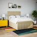 Pat continental cu saltea, crem, 140x200 cm, material textil - WALTI WALTI