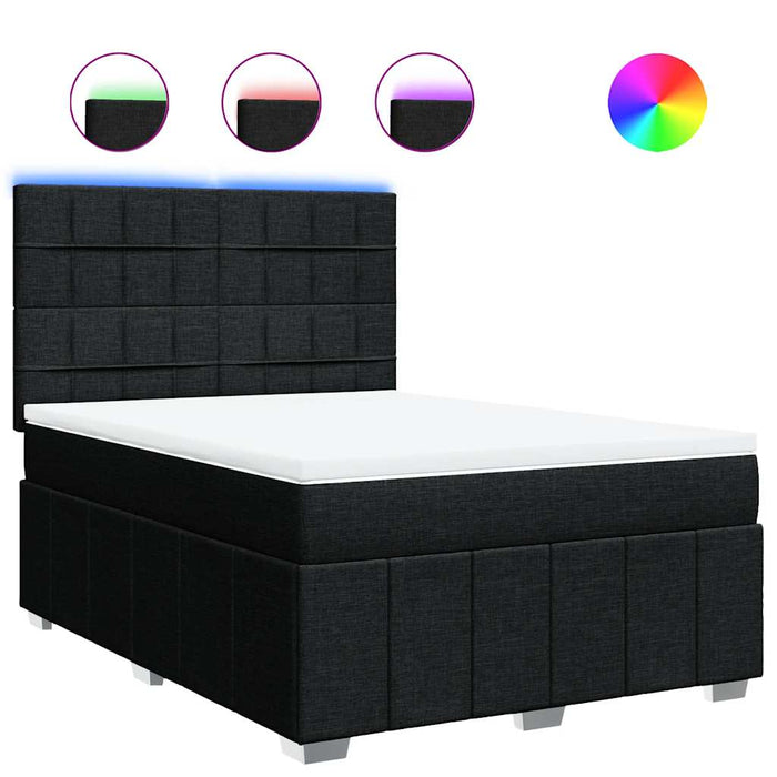 Pat box spring cu saltea, negru, 140x200 cm, textil - WALTI WALTI