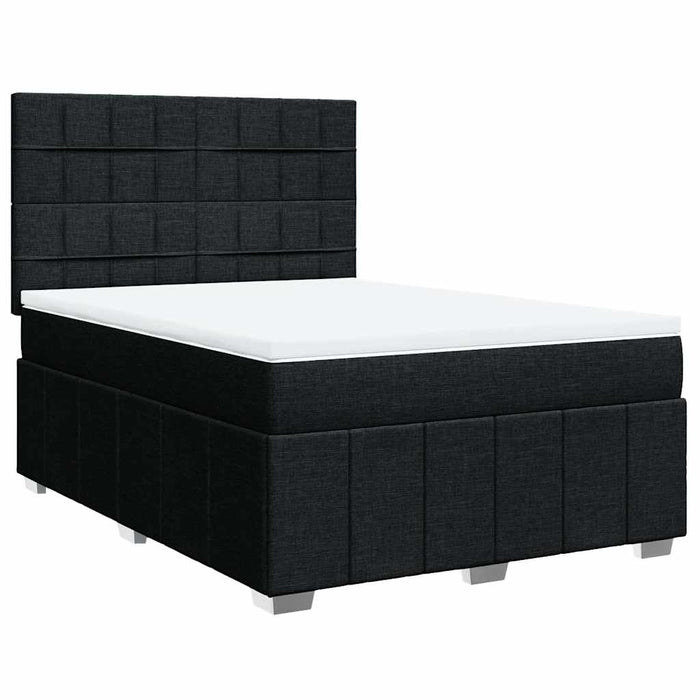 Pat box spring cu saltea, negru, 140x200 cm, textil - WALTI WALTI