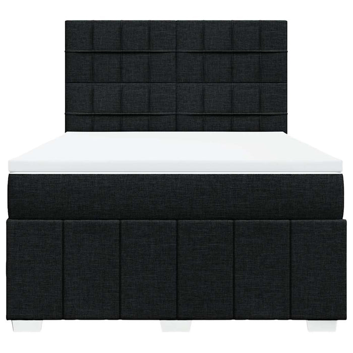Pat box spring cu saltea, negru, 140x200 cm, textil - WALTI WALTI