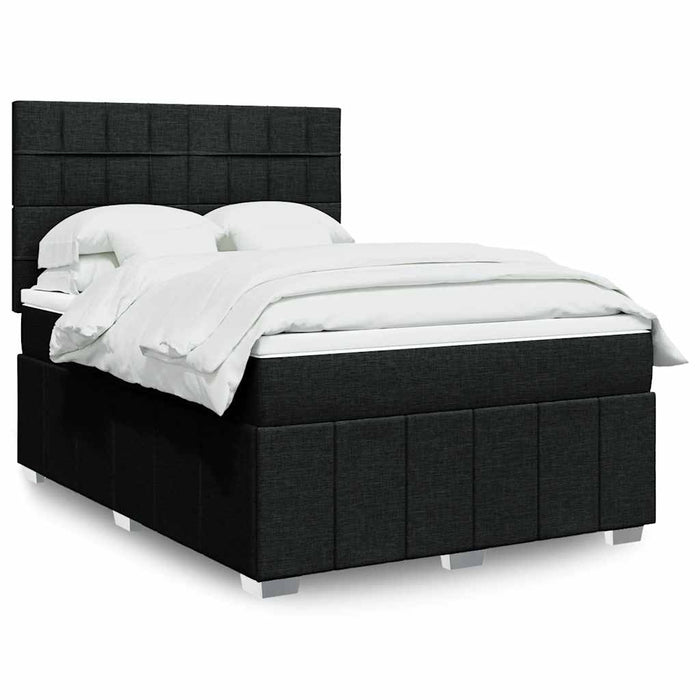 Pat box spring cu saltea, negru, 140x200 cm, textil - WALTI WALTI