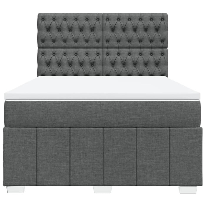 Pat box spring cu saltea, gri închis, 140x200 cm, textil - WALTI WALTI