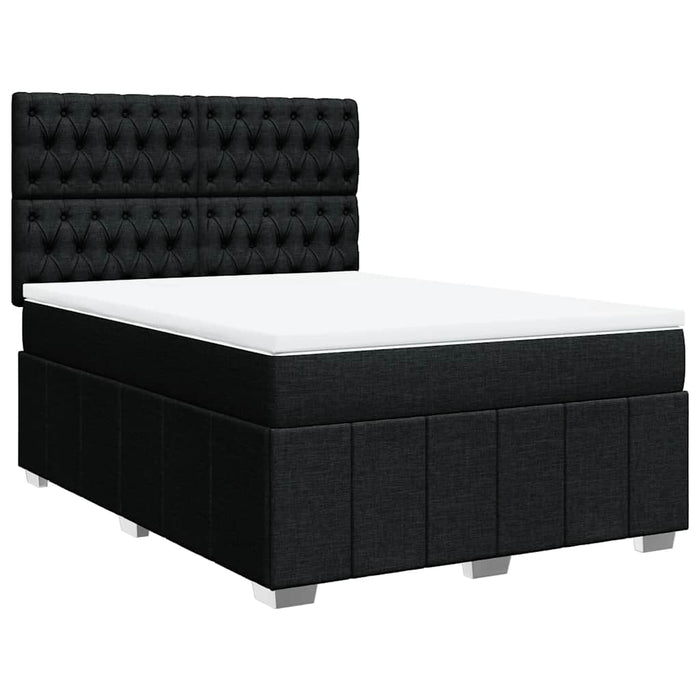 Pat box spring cu saltea, negru, 140x200 cm, textil - WALTI WALTI