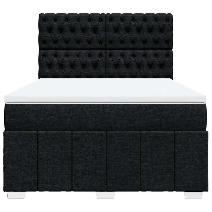Pat box spring cu saltea, negru, 140x200 cm, textil - WALTI WALTI
