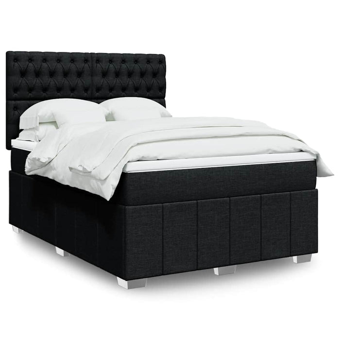 Pat box spring cu saltea, negru, 140x200 cm, textil - WALTI WALTI
