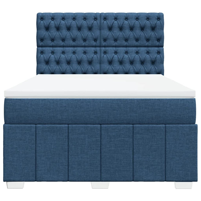 Pat continental cu saltea, albastru, 140x200cm, material textil - WALTI WALTI