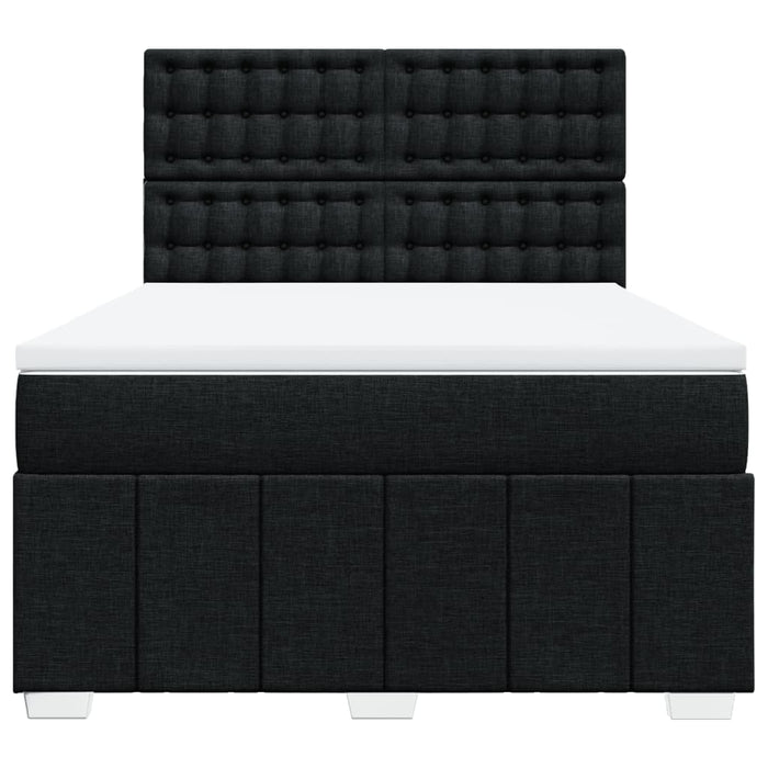 Pat box spring cu saltea, negru, 140x200 cm, textil - WALTI WALTI