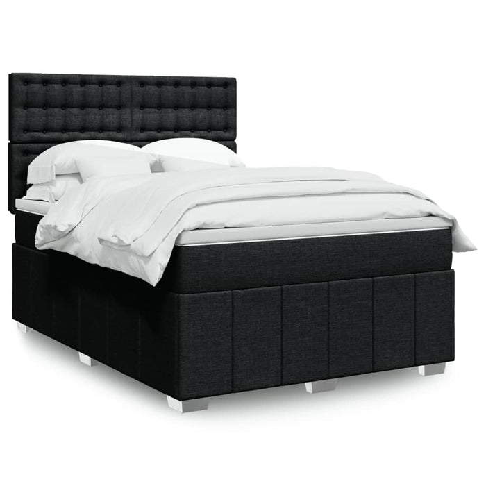 Pat box spring cu saltea, negru, 140x200 cm, textil - WALTI WALTI