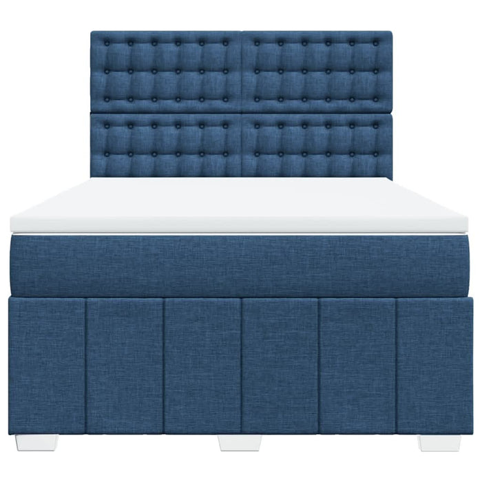 Pat continental cu saltea, albastru, 140x200cm, material textil - WALTI WALTI