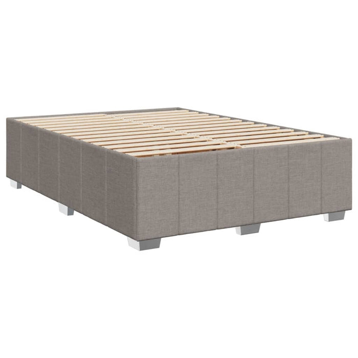 Pat box spring cu saltea, gri taupe, 160x200 cm material textil - WALTI WALTI