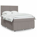 Pat box spring cu saltea, gri taupe, 160x200 cm material textil - WALTI WALTI