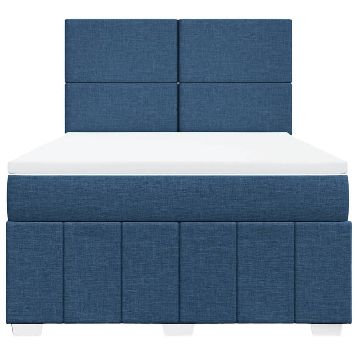Pat continental cu saltea, albastru, 160x200cm, material textil - WALTI WALTI