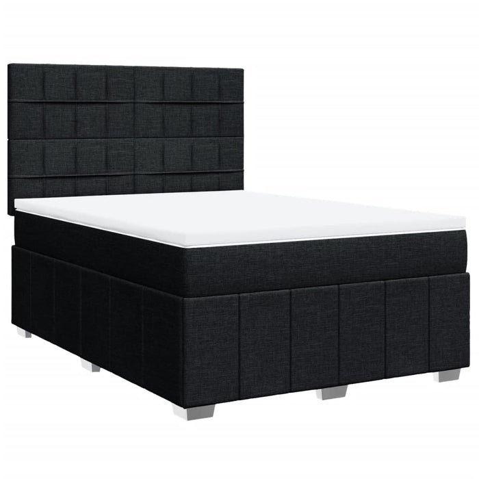 Pat box spring cu saltea, negru, 160x200 cm, textil - WALTI WALTI